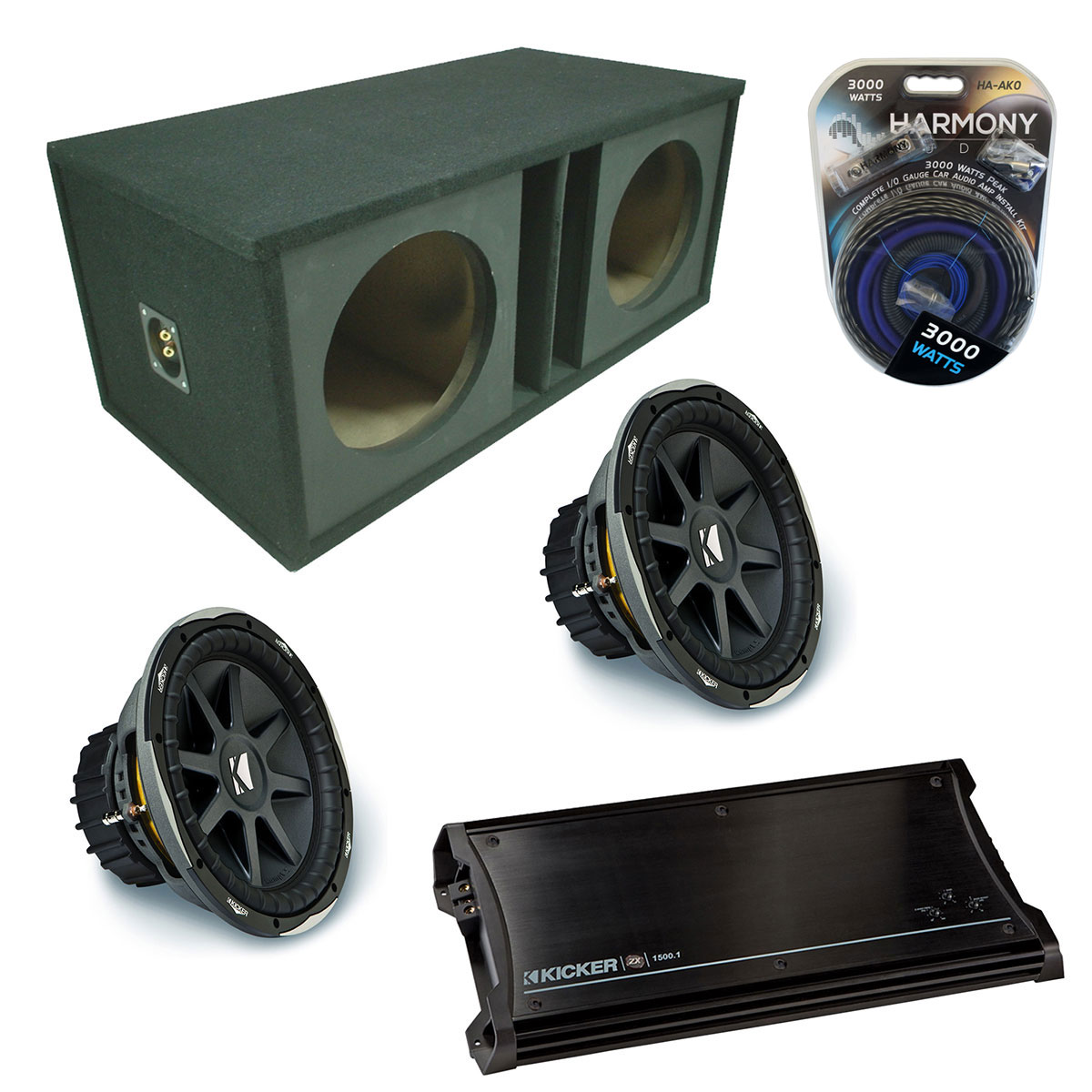 Kicker Car Stereo Loaded Dual 10" Ported CVX10 Comp VX Subwoofer