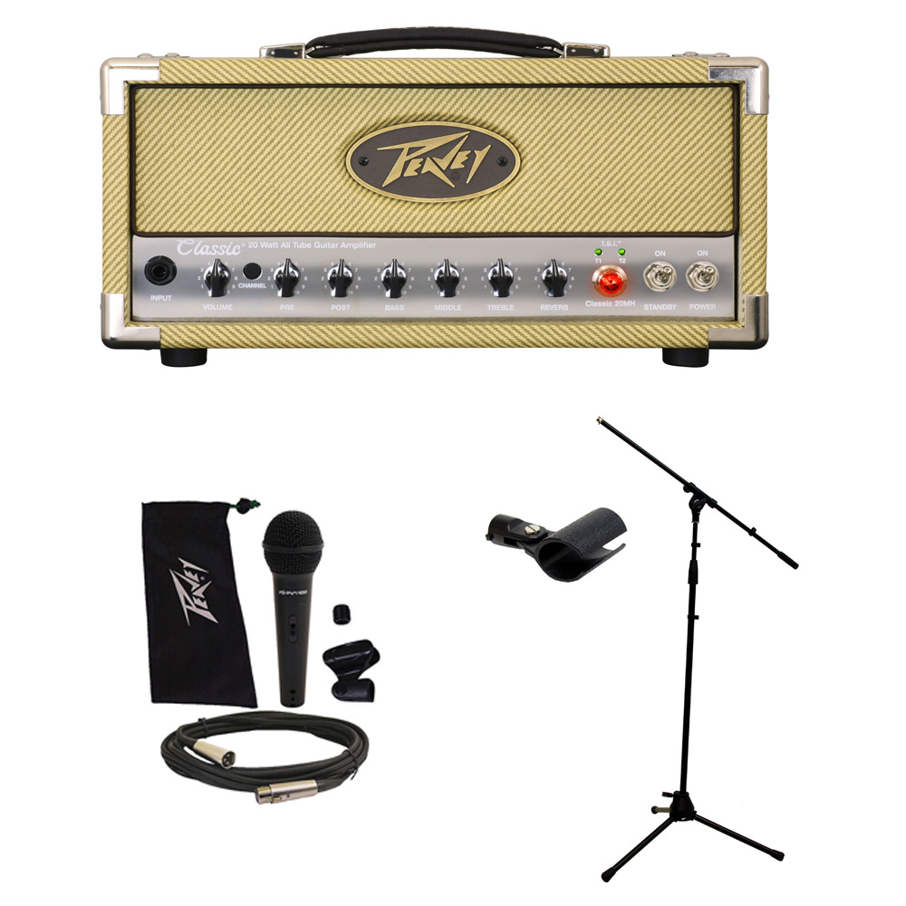 Peavey Classic 20 MH Micro Head Electric Guitar Amp w/ Mic & Stand
