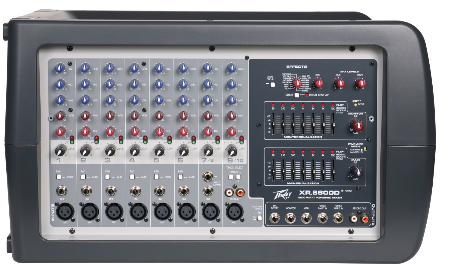 Peavey XR 8600D Pro Audio DJ 8 Channel Powered Mixer 600 Watt PA