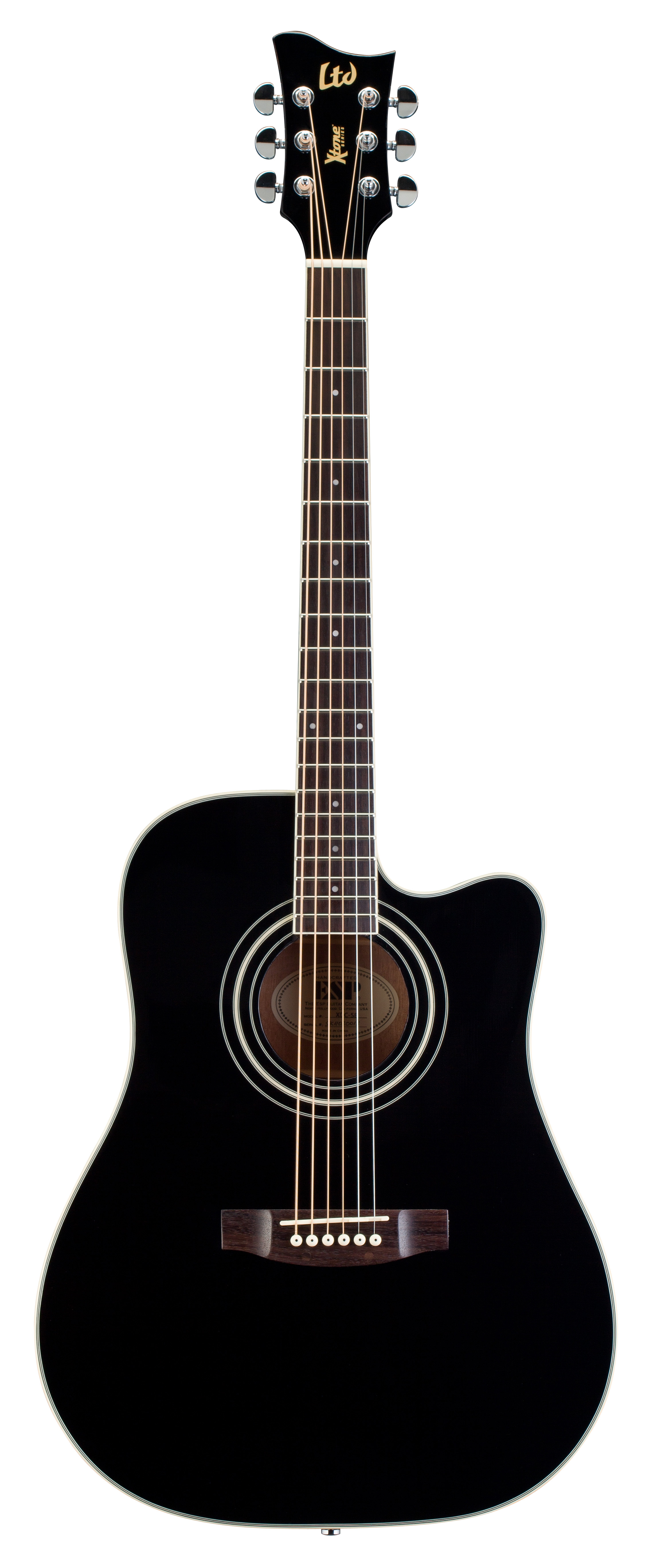 ESP LTD Xtone DC5E AcousticElectric Guitar, Black Finish (XDC5EBLK