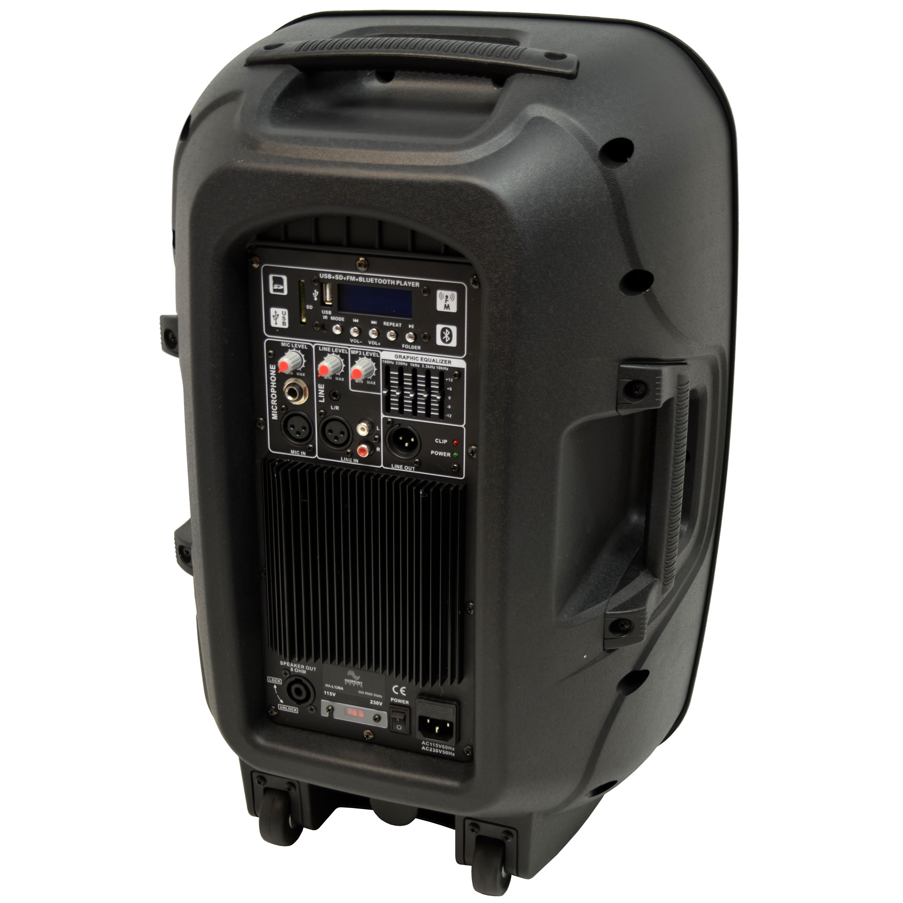 Harmony Audio HAL15BA Pro DJ Live Series Bluetooth 15" Powered 1200W