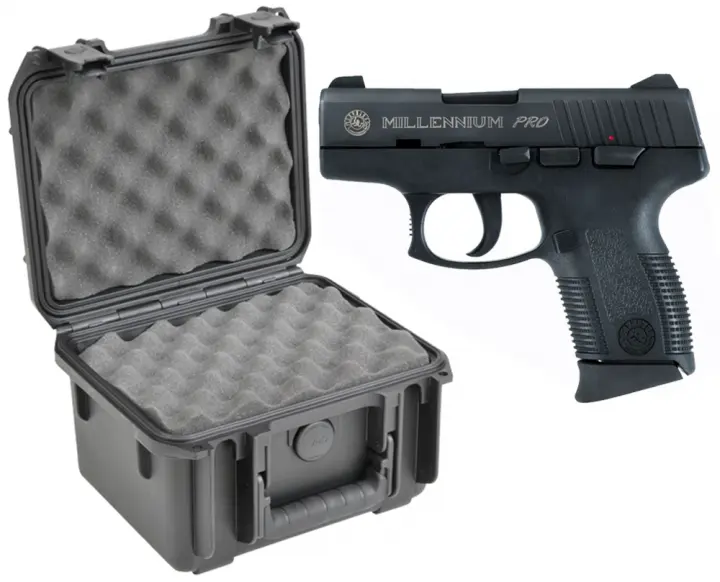 SKB 3I09076BL Waterproof Plastic Gun Case for Taurus PT111 Compact