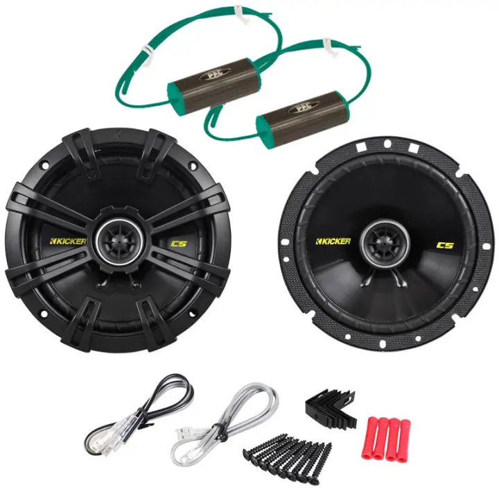 Kicker 46CSC654 6 1/2" Coaxial Range Stereo Speakers and PAC BB2PR