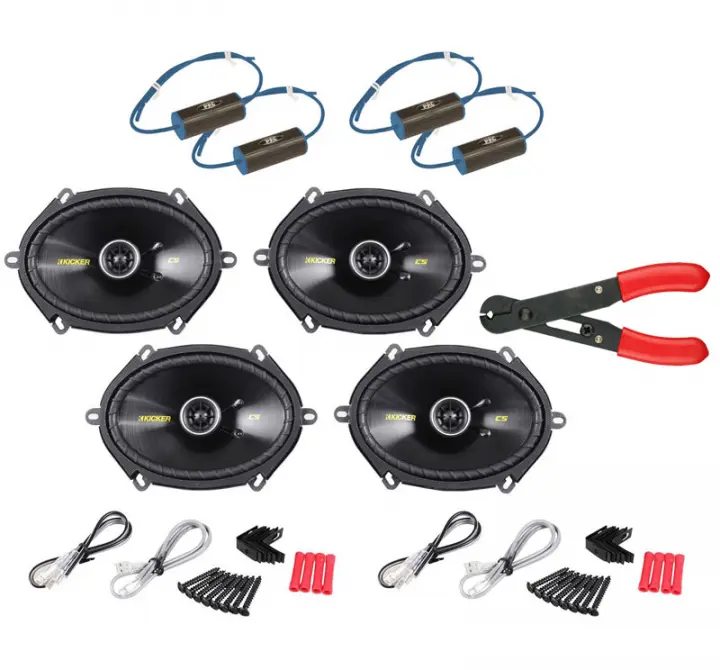 Kicker (2) CS684 Car Audio 6x8" 5x7" Coaxial 225 Watt Full Range Pair Speakers with 0300Hz Bass