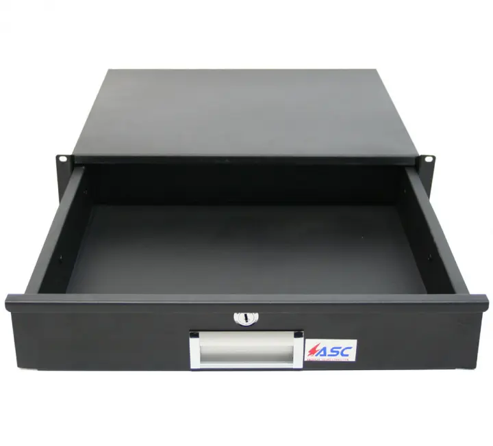 19" Rack Mount 2U Locking Drawer Pro Audio DJ or Server Rack Lock