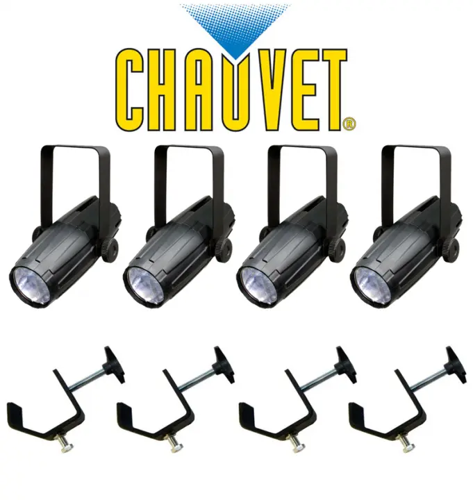 Chauvet DJ Lighting (4) LED Pinspot 2 Disco Mirror Ball Spot Light with