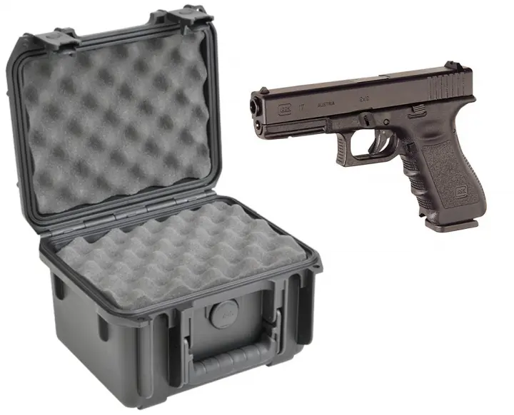 SKB 3I09076BL Waterproof Plastic Molded Gun Case for Glock 17 18 19
