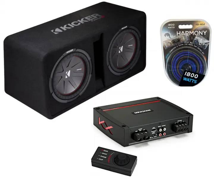 Kicker 48DCWR122 Dual 12" DCWR12 Subwoofer 2 Ohm Loaded Sub Box