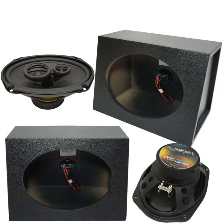 Universal Car Truck SUV Harmony Audio R69 Dual 6x9" Speaker Rhino Coated Box Enclosures New RL