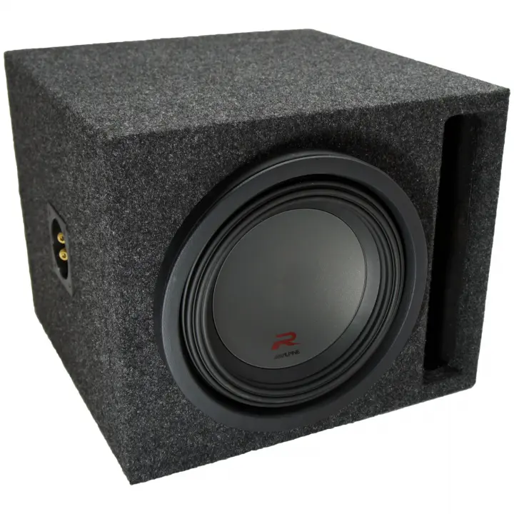 Universal Car Stereo Slotted S Port Single 10" Alpine Type R RW10D4 Sub Box Enclosure Final 2