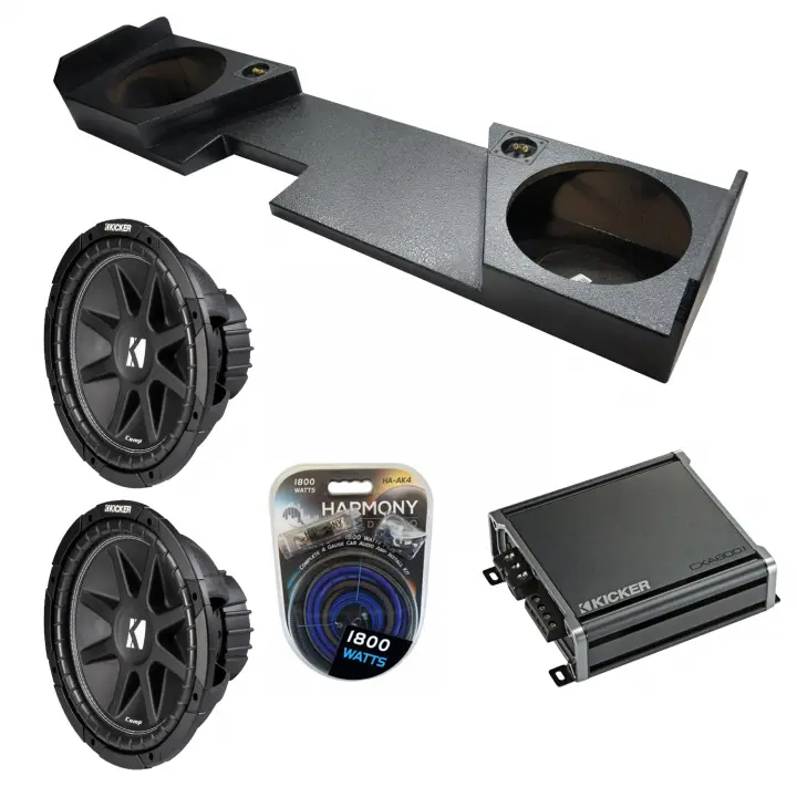 2002-2013 Chevy Silverado HD Crew Truck Kicker Comp C12 Dual 12" Rhino