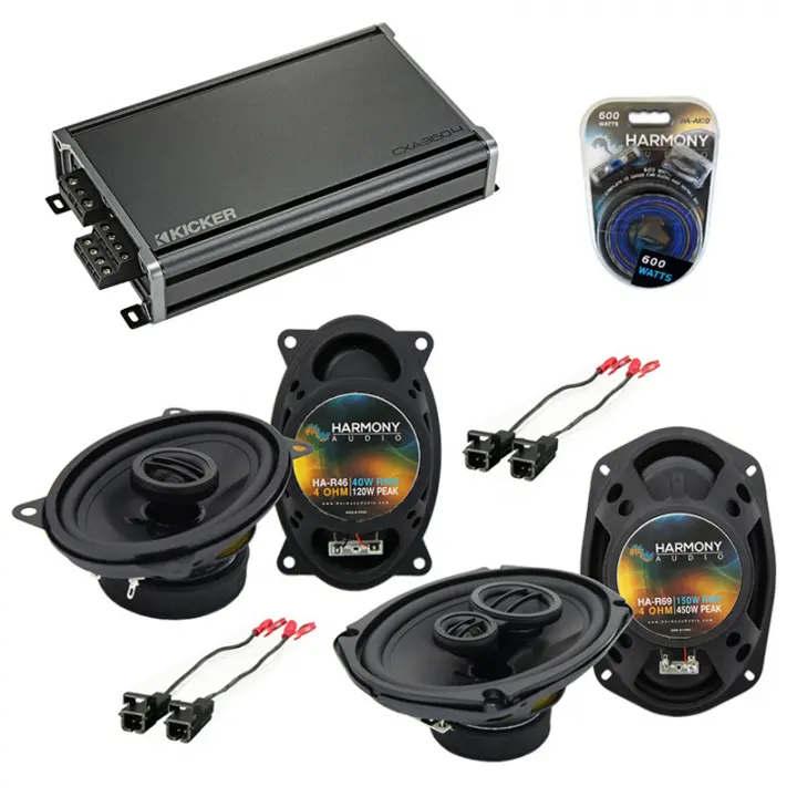 Speaker Kit Harmony Audio HA-R5 Compatible With Chevy Silverado Pickup Classic 2007 Rhythm Series 5.25" 225W Speakers & Grills, HA-R46 Rhythm Series 4x6 120W Speakers And HA-724568 Replacement Harness 5.25 Speakers