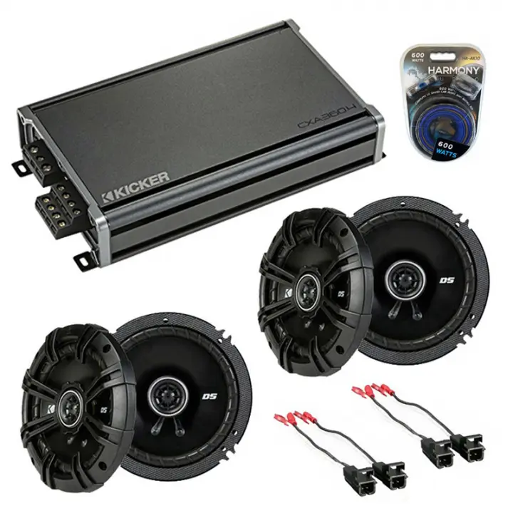 Compatible with Cadillac Escalade 1999-2002 Speaker Replacement Kicker (2) DSC65 & CXA360.4 Amp