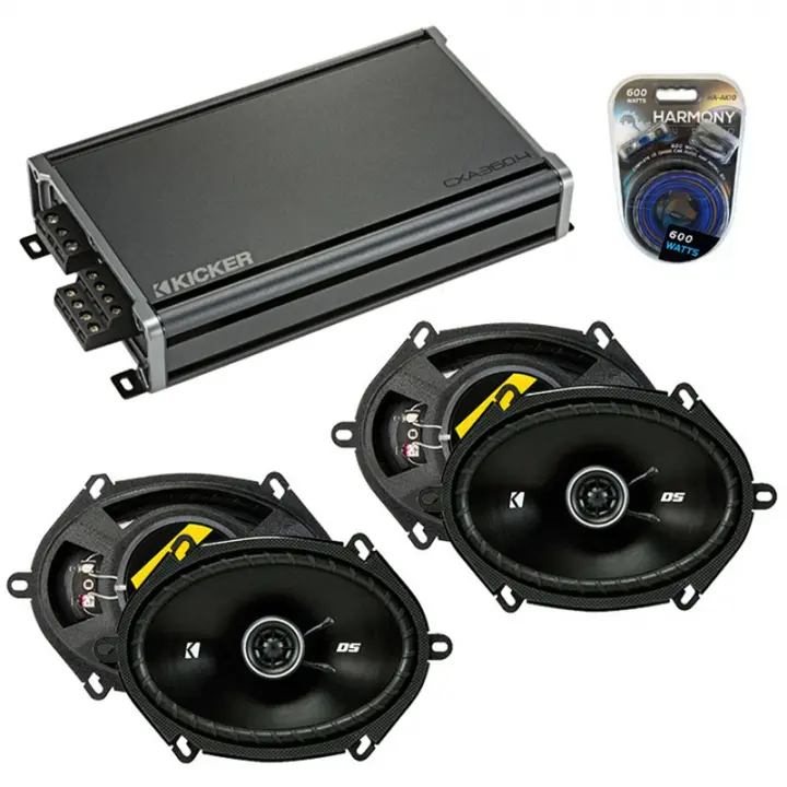 Compatible with Ford Five Hundred 2005-2007 Speaker Replacement Kicker (2) DSC68 & CXA360.4 Amp