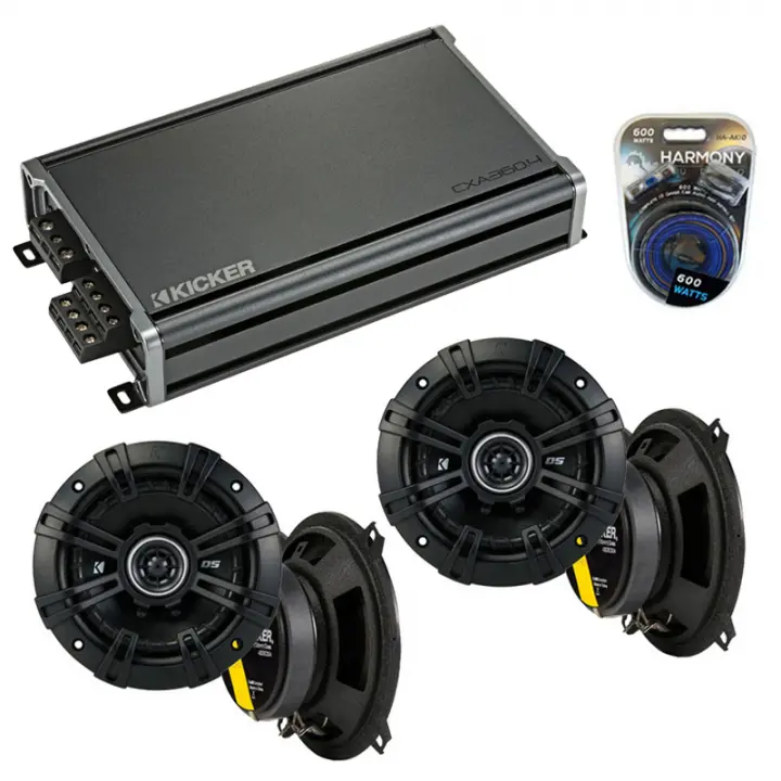 Compatible with Hyundai Accent 2000-2001 Speaker Replacement Kicker (2) DSC5 & CXA360.4 Amp