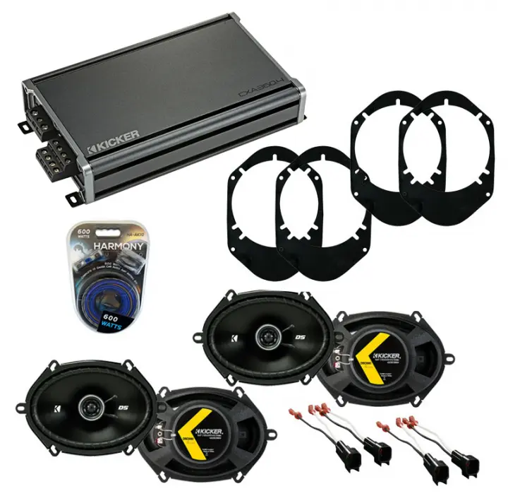Compatible with Mazda Tribute 2008-2011 Speaker Replacement Kicker (2) DSC68 & CXA360.4 Amp