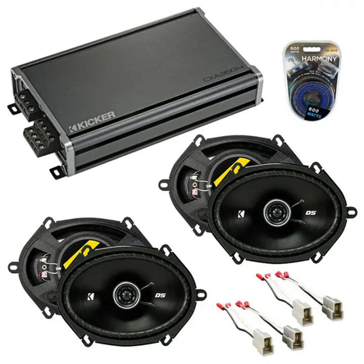 Compatible with Mercury Mystique 95-00 Speaker Replacement Kicker (2) DSC68 & CXA360.4 Amp