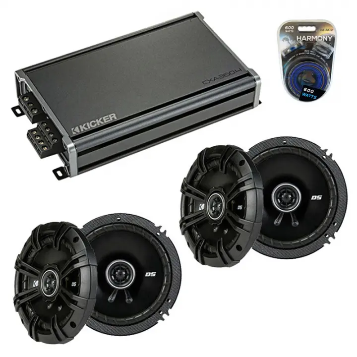 Compatible with Pontiac Torrent 2007-2009 Speaker Replacement Kicker (2) DSC65 & CXA360.4 Amp