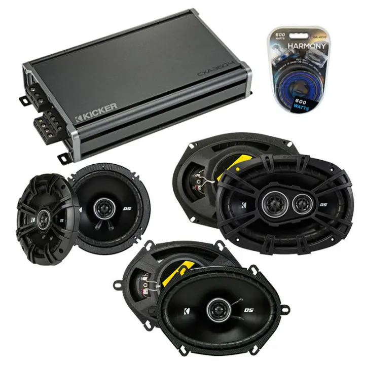 Compatible with Lincoln Continental 95-97 Speaker Replacement Kicker DS Series & CXA360.4 Amp