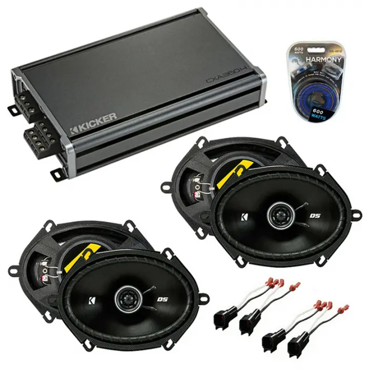 Compatible with Mercury Mountaineer 06-10 Speaker Replacement Kicker (2) DSC68 & CXA360.4 Amp