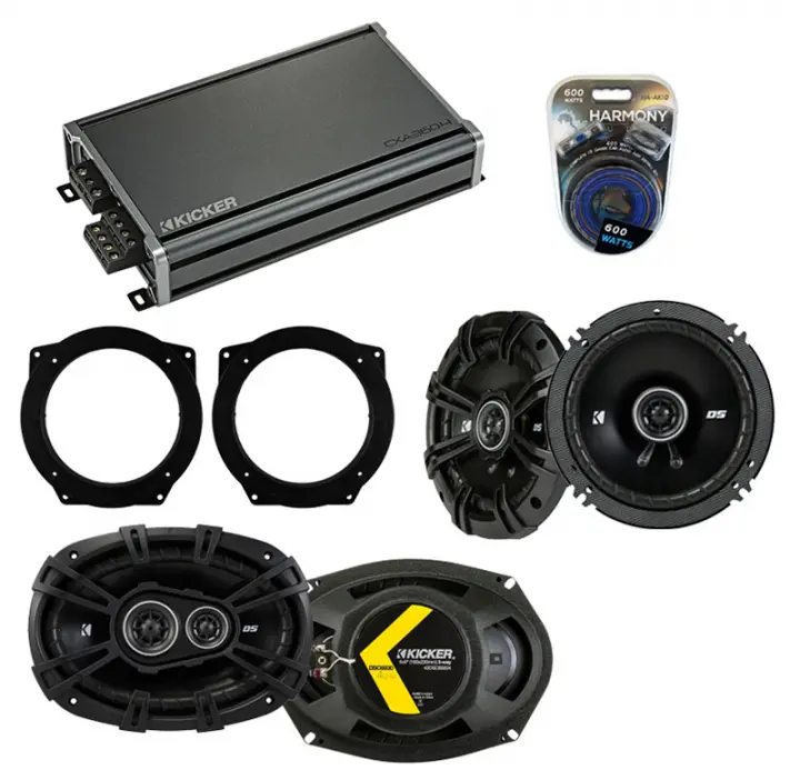 Compatible with Mini Cooper (convertible) 07-08 Speaker Replacement Kicker DS Coax & CXA360.4 Amp