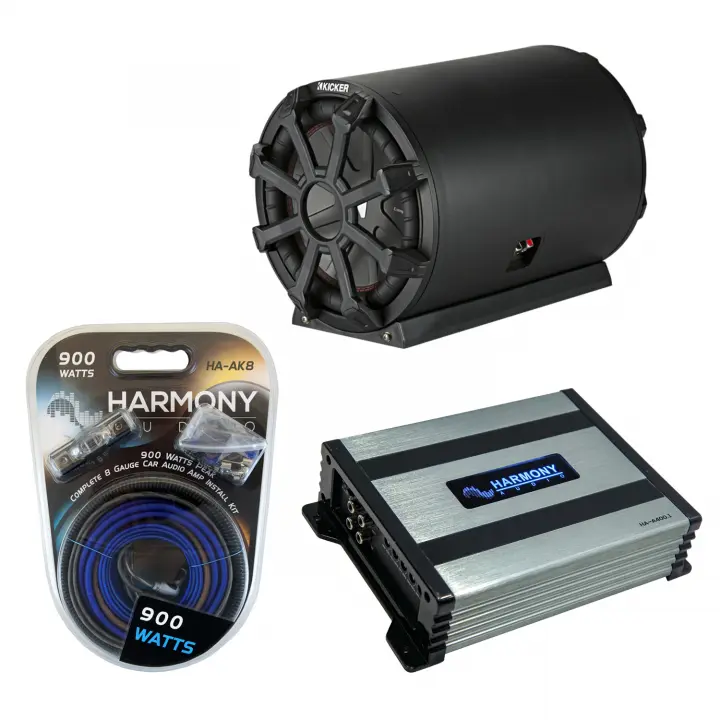 Kicker 46CWTB82 Car Audio 8" Bass Tube Sub Enclosure Subwoofer Box