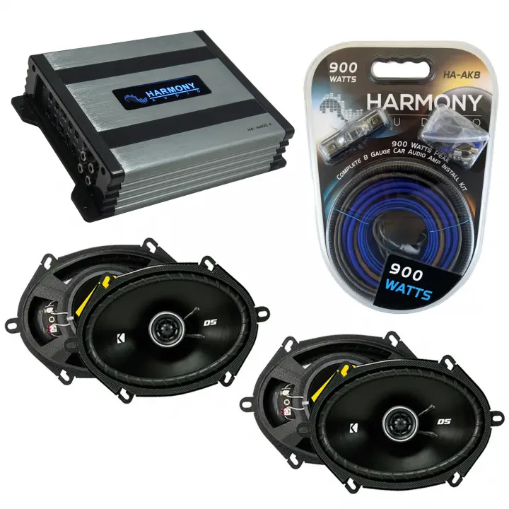 Compatible with BMW 7 Series 1990-1998 Factory Speaker Replacement Kicker (2)DSC68 & Harmony HA-A400.4