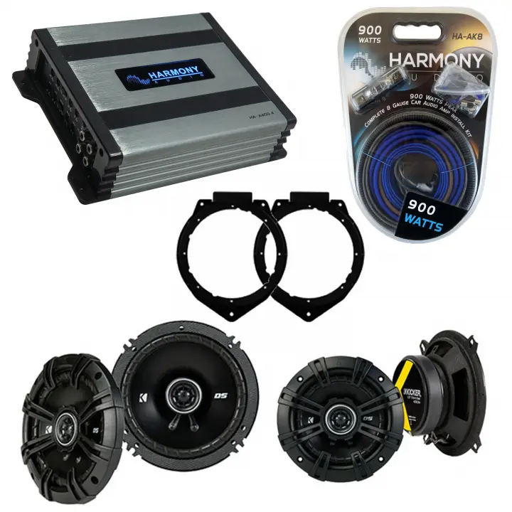Compatible with Chevy Avalanche 2007-2013 Speaker Replacement Kicker DSC65 DSC5 & Harmony HA-A400.4 Amp