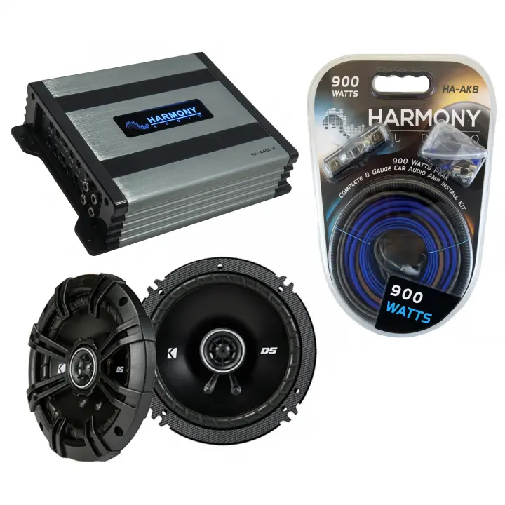Compatible with Chrysler Prowler 1997-2002 Factory Speaker Replacement Kicker (2)DSC65 & Harmony HA-A400.4
