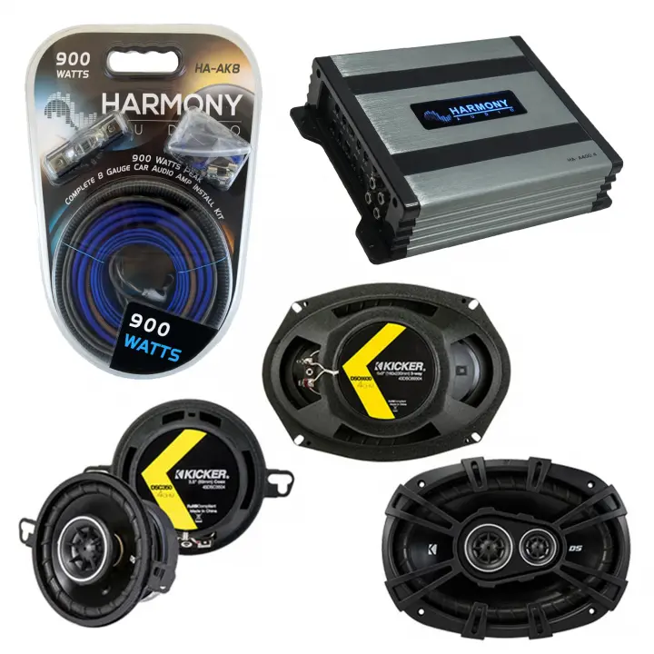 Compatible with Dodge Diplomat 1980-1983 Speaker Replacement Kicker DSC35 DSC693 & Harmony HA-A400.4 Amp