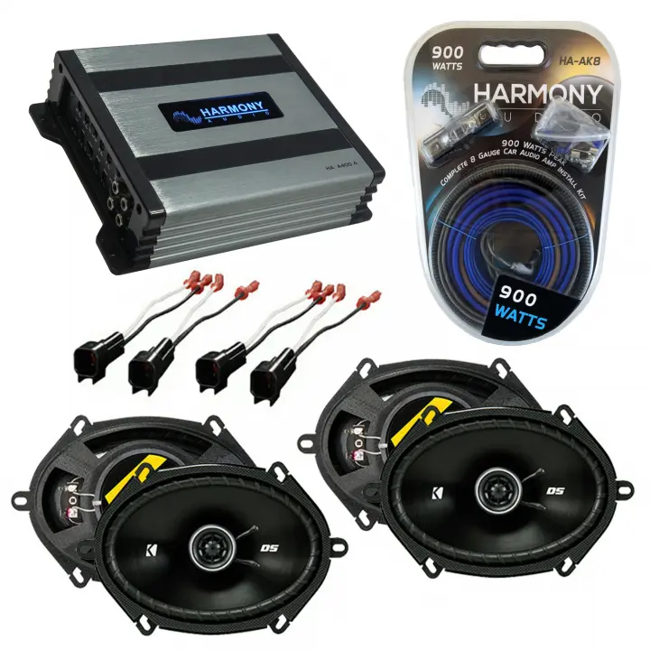 Compatible with Ford Explorer Sport Trac 06-10 Speaker Replacement Kicker (2)DSC68 & Harmony HA-A400.4 Amp