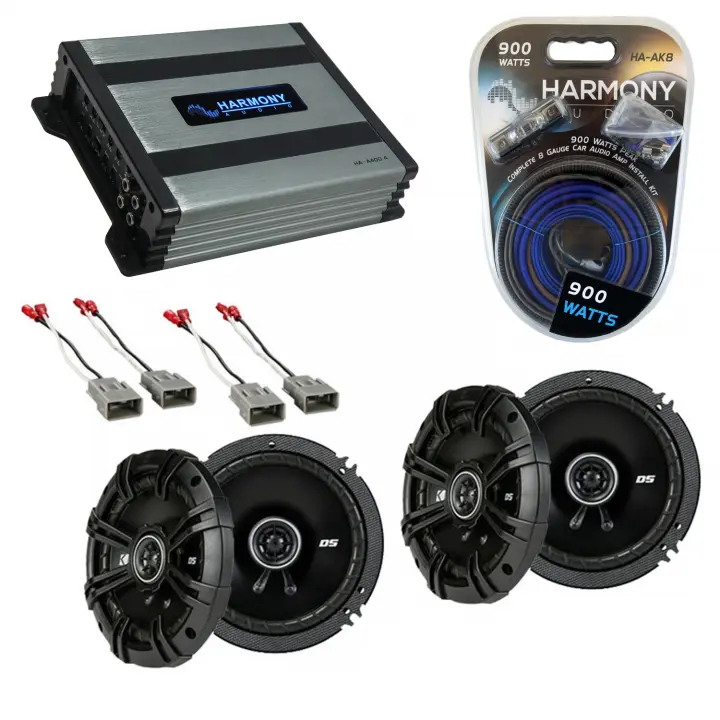 Compatible with Honda Odyssey 1995-2014 Speaker Replacement Kicker Bundle (2) DSC65 & Harmony HA-A400.4 Amp