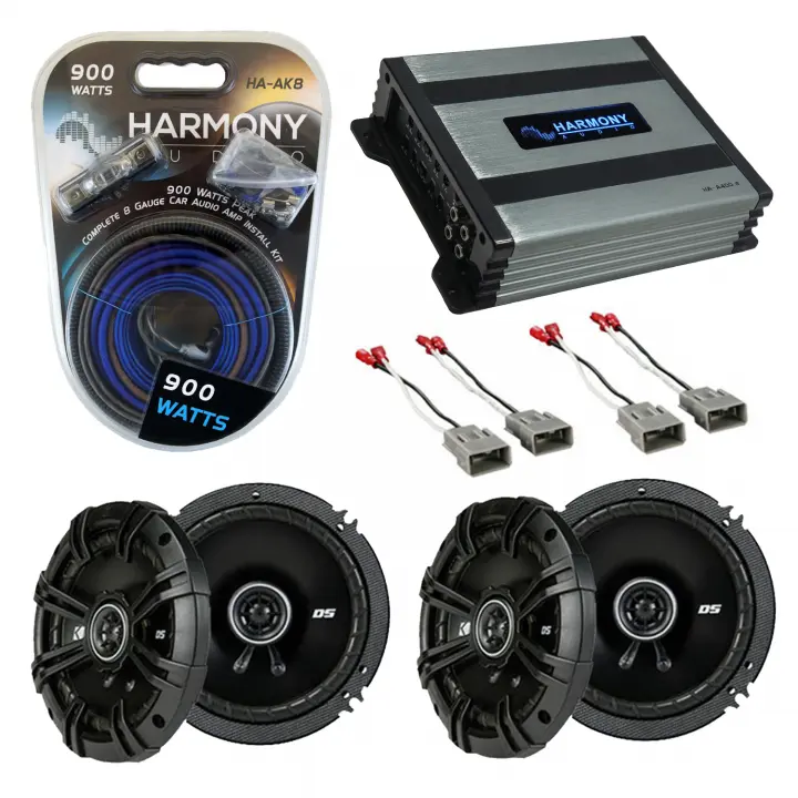 Compatible with Honda Pilot 2003-2008 Factory Speaker Replacement Kicker Bundle (2) DSC65 & Harmony HA-A400.4