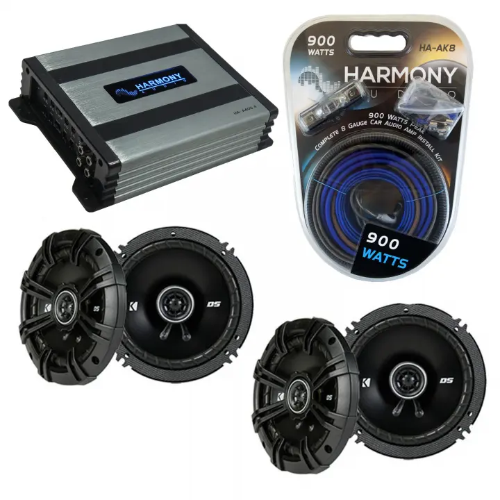 Compatible with Infiniti M35 2005-2005 Speaker Replacement Kicker (2) DSC65 & Harmony HA-A400.4 Amp
