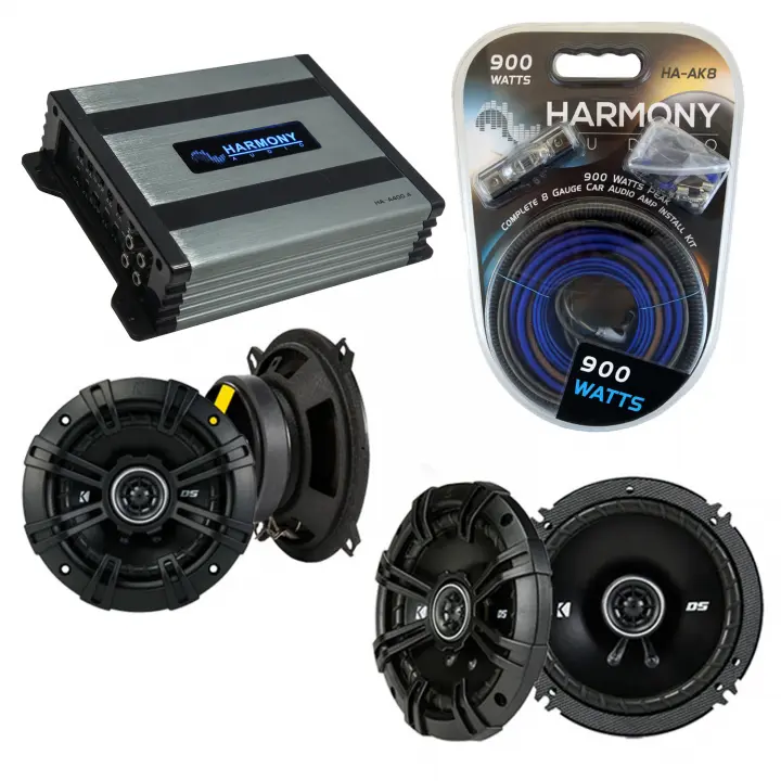 Compatible with Kia Rio/Rio 5 2001-2011 Speaker Replacement Kicker DSC65 DSC5 & Harmony HA-A400.4 Amp