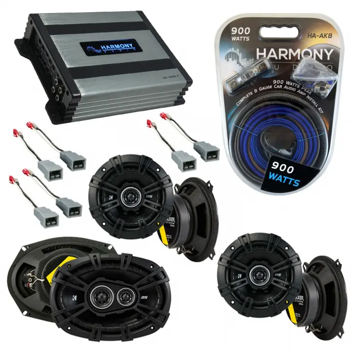 Compatible with Lincoln Town Car 85-89 Speaker Replacement Kicker DS Series & Harmony HA-A400.4 Amp