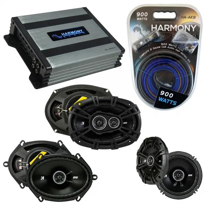 Compatible with Lincoln Continental 95-97 Speaker Replacement Kicker DS Series & Harmony HA-A400.4 Amp