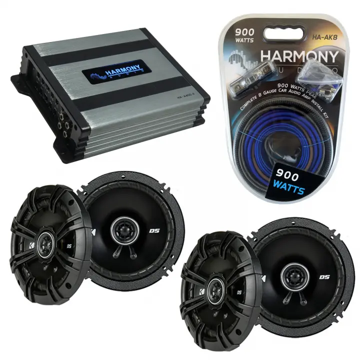 Compatible with Mercury Milan 2006-2008 Speaker Replacement Kicker (2) DSC65 & Harmony HA-A400.4 Amp
