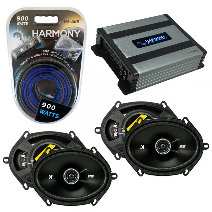 Compatible with Mercury Villager 96-02 Speaker Replacement Kicker (2) DSC68 & Harmony HA-A400.4 Amp