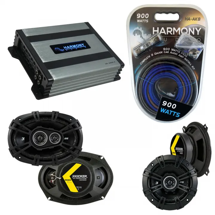 Compatible with Oldsmobile Aurora 1995-2000 Speaker Replacement Kicker DS Series & Harmony HA-A400.4 Amp