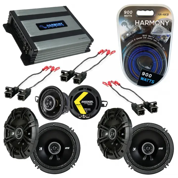 Compatible with Oldsmobile Bravada 2002-2004 Speaker Replacement Kicker DS Series & Harmony HA-A400.4 Amp