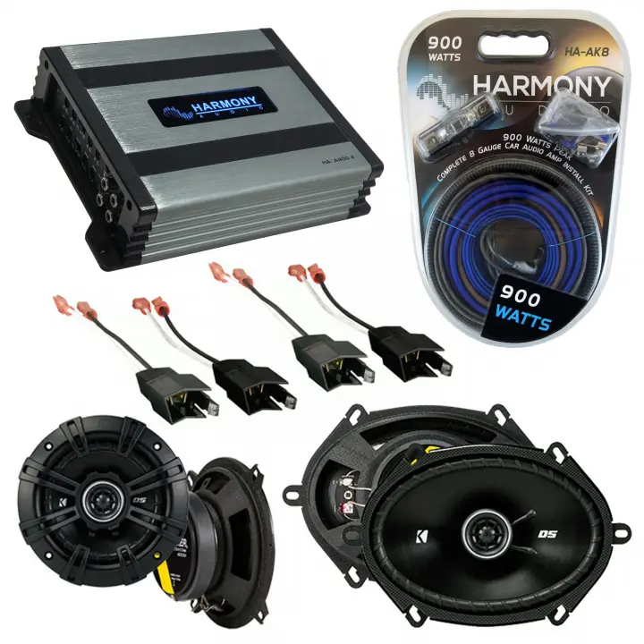 Compatible with Plymouth Sundance 1987-1994 Speaker Replacement Kicker DSC68 DSC5 & Harmony HA-A400.4 Amp