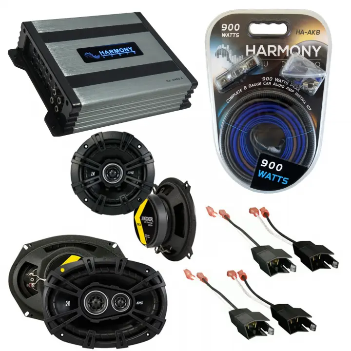 Compatible with Plymouth Turismo 1983-1987 Speaker Replacement Kicker DSC5 DSC693 & Harmony HA-A400.4 Amp