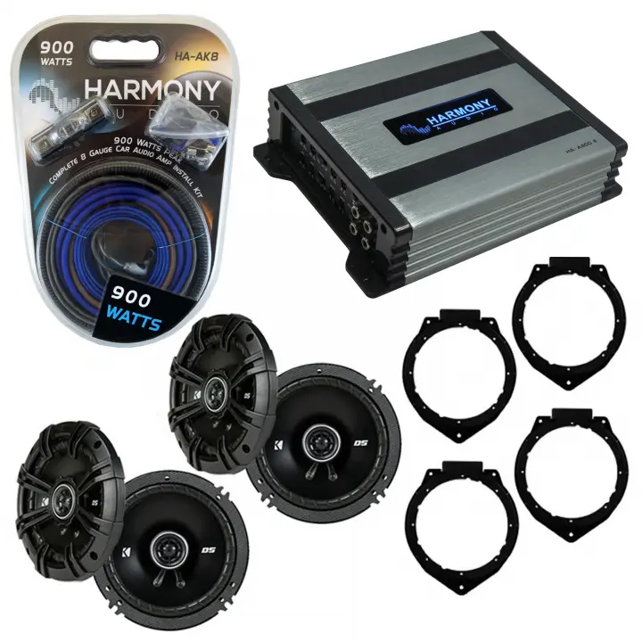 Compatible with Saturn Outlook 2007-2009 Speaker Replacement Kicker (2) DSC65 & Harmony HA-A400.4 Amp