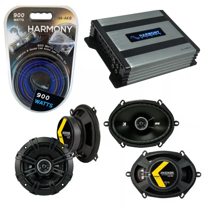 Compatible with Toyota Cressida Wagon 82-85 Speaker Replacement Kicker DS Series & Harmony HA-A400.4 Amp