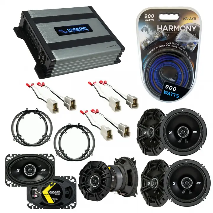 Compatible with Volkswagen Golf 1994-1998 Speaker Replacement Kicker DS Package & Harmony HA-A400.4 Amp