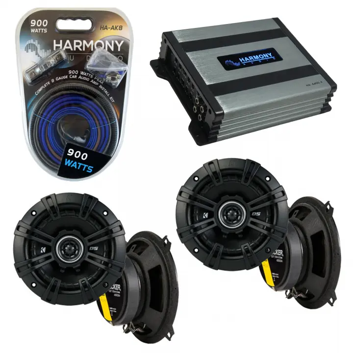 Compatible with Volvo 850 Series 1993-1997 Speaker Replacement Kicker (2) DSC5 & Harmony HA-A400.4 Amp