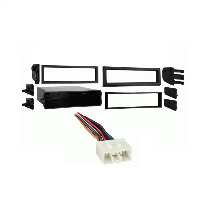 Carxtc Single Din Stereo Dash Kit - Installation Kit With Storage Pocket For Aftermarket Car Radios
