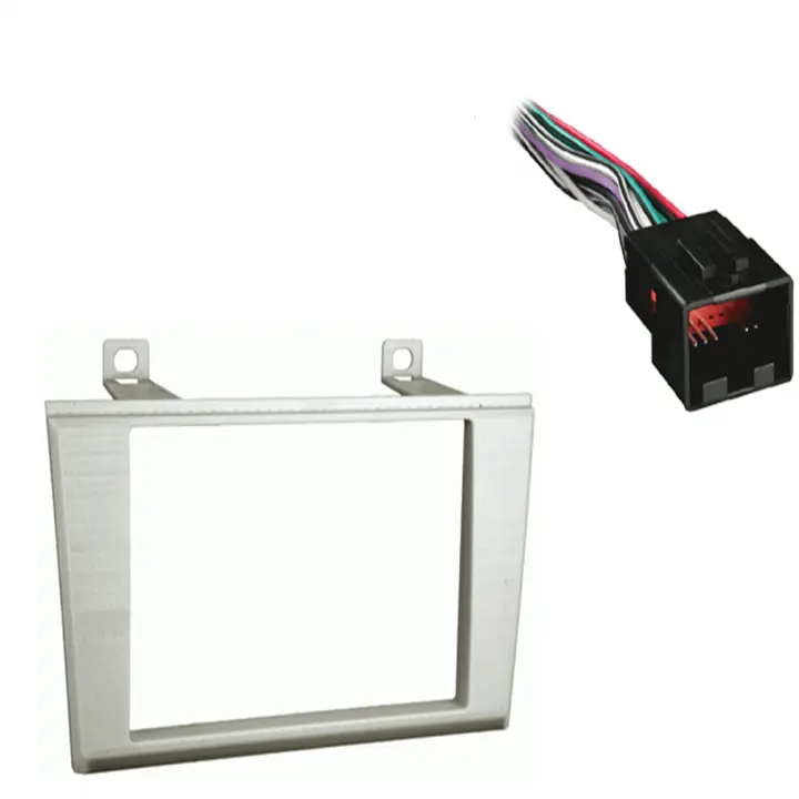 Lincoln LS Series 2000 2001 2002 2003 Double DIN Stereo Harness Radio Dash Kit Silver SC2