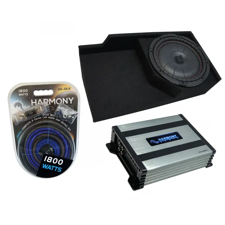 Complete Subwoofer System For 1988-1998 Chevy/GMC Extended Cab – 10" Kicker Comp C10 Sub, Custom Box & 800W Harmony Amp Kit